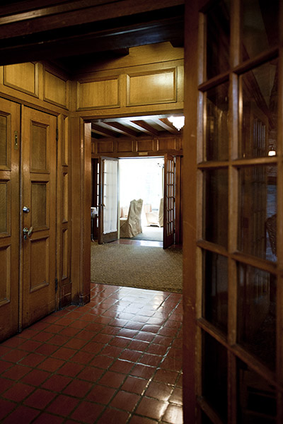Beautiful natual wood interior hallway