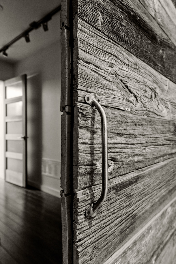Unique Barnwood Door with handles