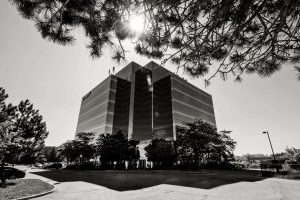 Black and White of office building