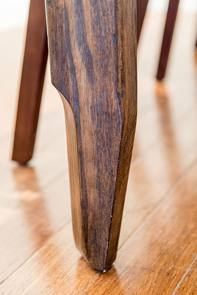 Unique close up of archtectual table leg