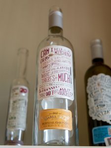 Vineyard Wine Bottles on display