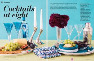 Coctails at eight 2 page spread featuring pre-wedding coctail party tips
