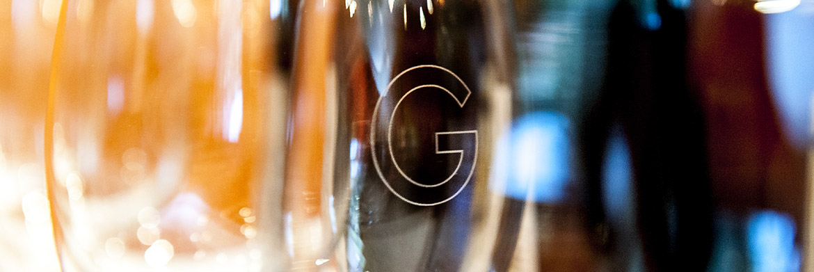 Upclose of George Restaurant Glass