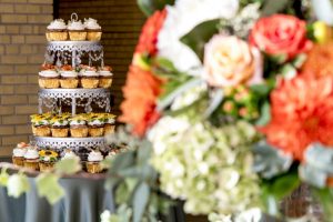 Floral and cupcake display