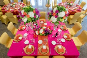 Alderlea 10 table settting in pink and gold
