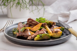 Stir fried beef and brussell sprouts