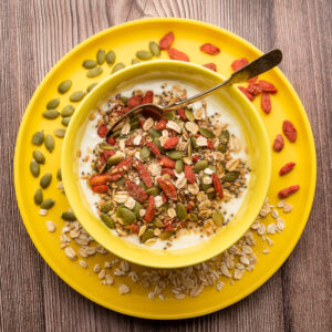 Cherry Island Granola with almonds, oats and pumpkin seeds